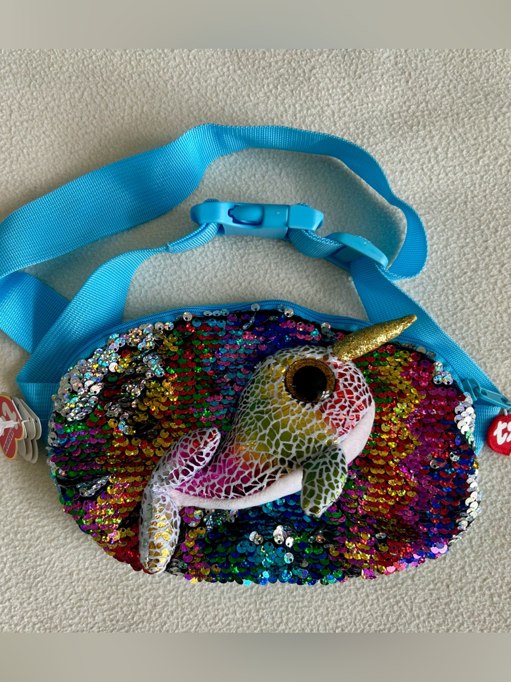 Ty Sequin Unicorn Crossbody Bag - Pink & Blue